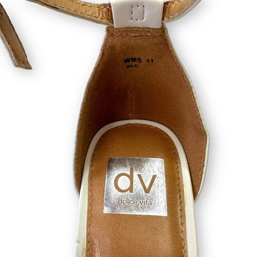 DV Dolce Vita Women's Hilo Sandals Size 11 Ivory Cream Braided Block Heel Sandal - Picture 6 of 10